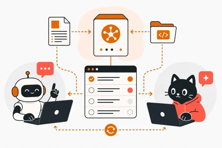 Dovilo AI Tasks list showing a coding agent's task with its status, completed steps and token cost